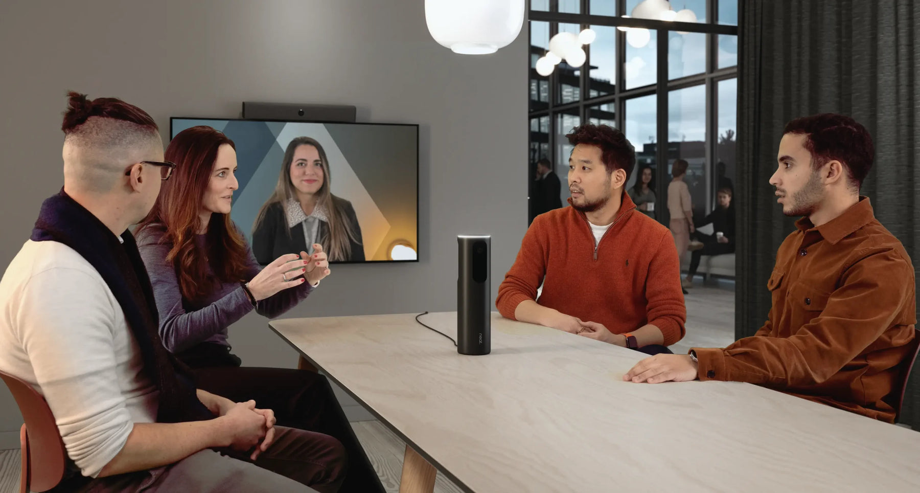 A video conferencing room consisting of Neat center camera and Board display