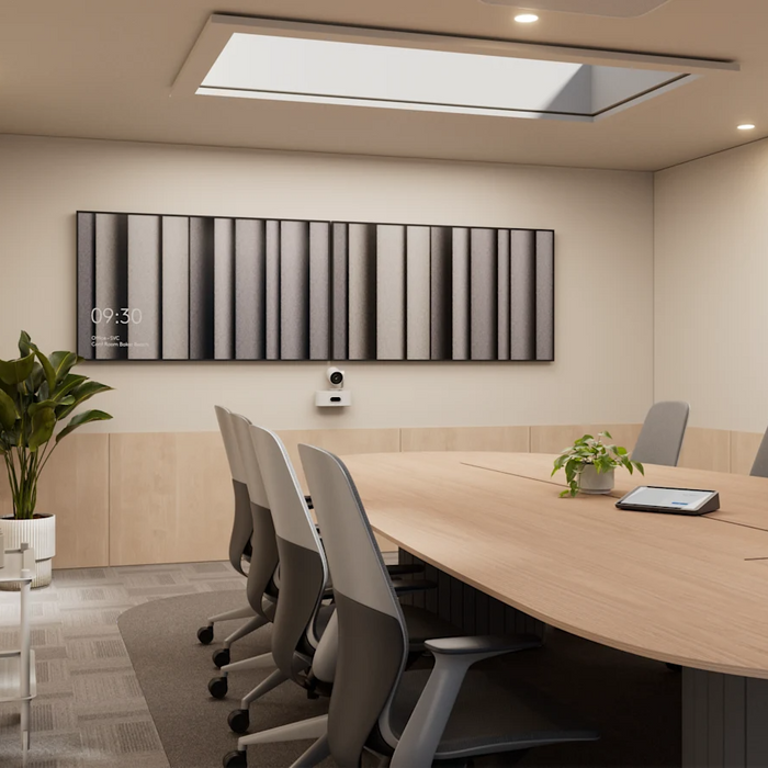 Board conference room equipped with Logitech Rally AI video conferencing camera