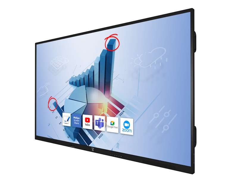 Philips E-Line 86'' Interactive Collaboration Display, Android 13, 40 Touchpoints