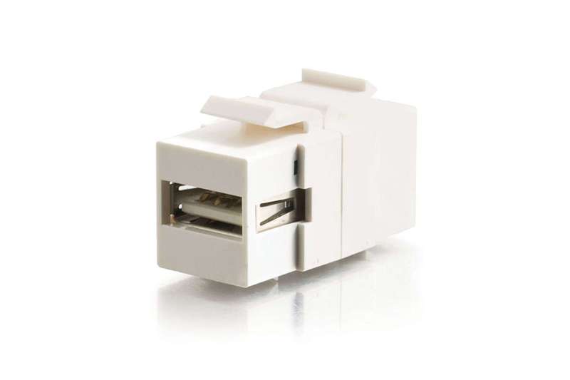 Cables To Go Snap-In USB A/B Female Keystone Insert Module (TAA Compliant) - White