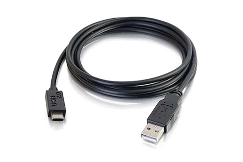 Cables To Go 6ft (1.8m) USB 2.0 USB-C to USB-A Cable M/M, Black