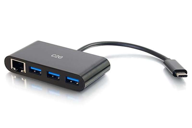 Cables To Go USB-C to Ethernet Adapter with 3-Port USB Hub