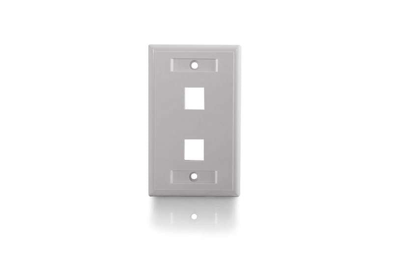 Cables To Go Two Port Keystone Single Gang Wall Plate - White