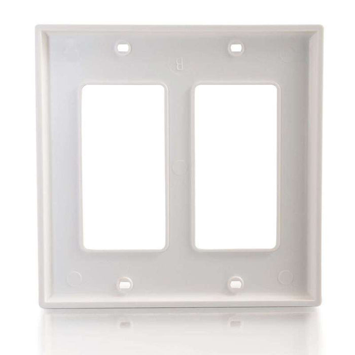 Cables To Go Dual Gang Decora Wallplate White