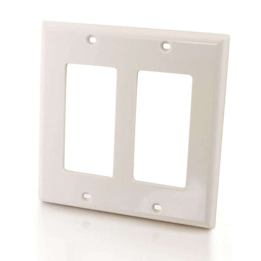 Cables To Go Dual Gang Decora Wallplate White