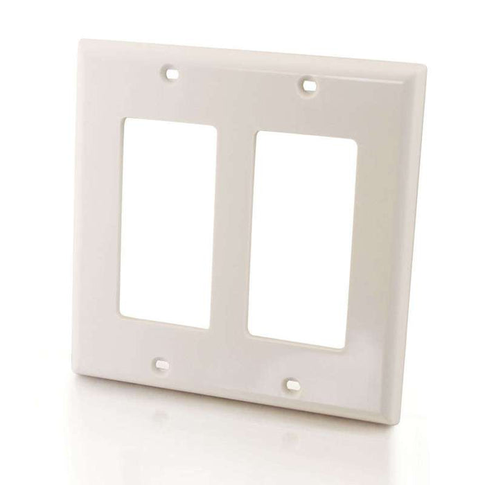 Cables To Go Dual Gang Decora Wallplate White