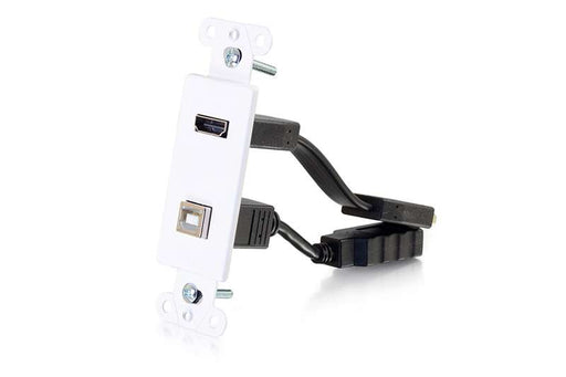 Cables To Go HDMI and USB Pass Through Wall Plate - White