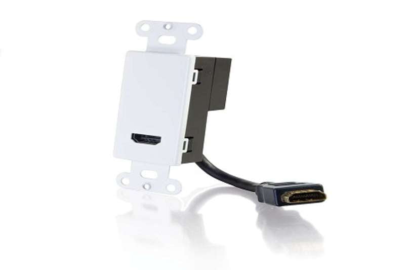 Cables To Go HDMI Pass Through Wall Plate - White