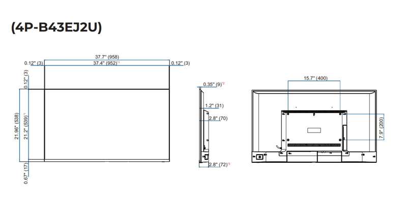 Sharp 4P-B43EJ2U AQUOS 43'' 4K HDR Commercial Display