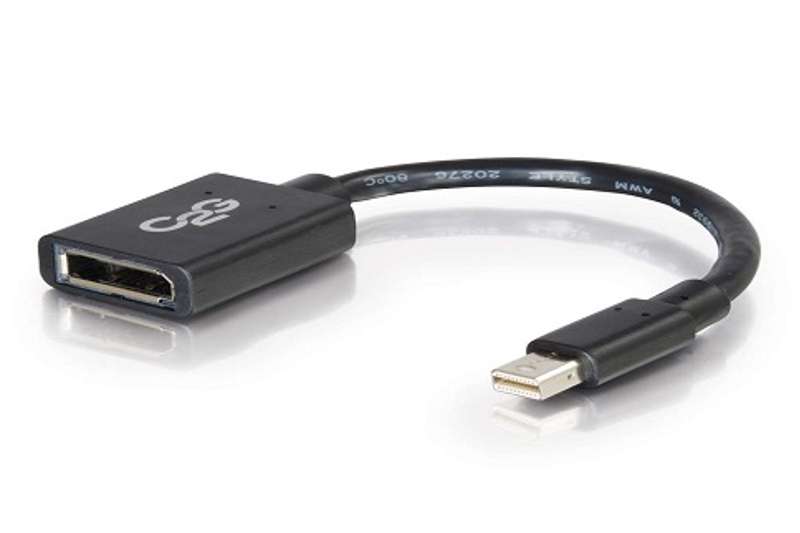 Cables To Go 6 Inch Mini DisplayPort Male to DisplayPort Female Adapter Converter 4K 30Hz