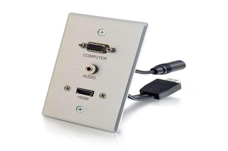 Cables To Go HDMI, VGA plus 3.5mm Pass Through Single Gang Wall Plate