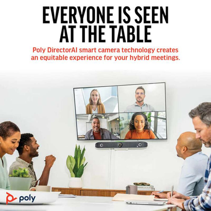 Poly STUDIO X52 Video Bar for Mid-Sized Meeting Room