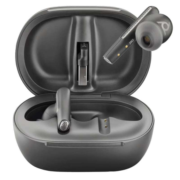 Poly Voyager Free 60+ UC Ear Buds, Touchscreen Charge Case, USB-C, Teams, Carbon Black (7Y8H0AA)