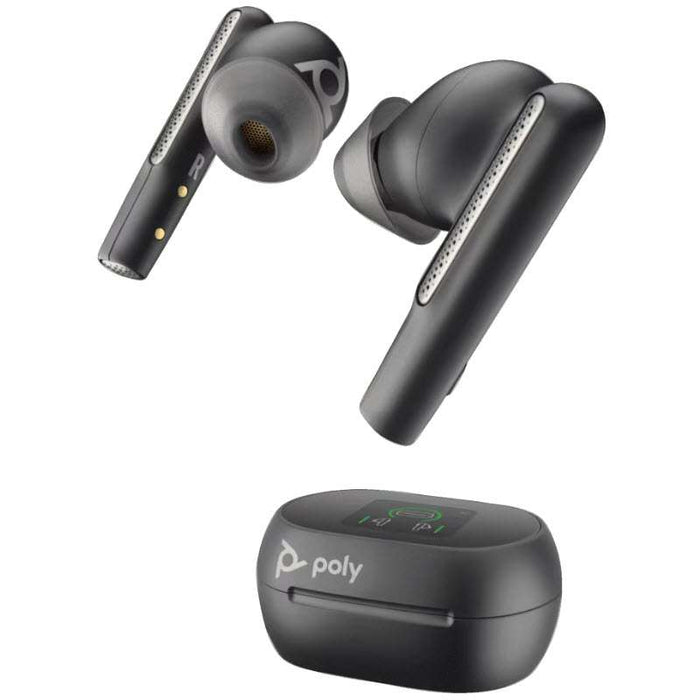 Poly Voyager Free 60+ UC Ear Buds, Touchscreen Charge Case, USB-C, Teams, Carbon Black (7Y8H0AA)