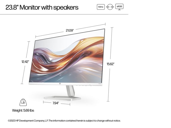 HP Series 5 23.8 inch FHD Monitor with Speakers - 524sa