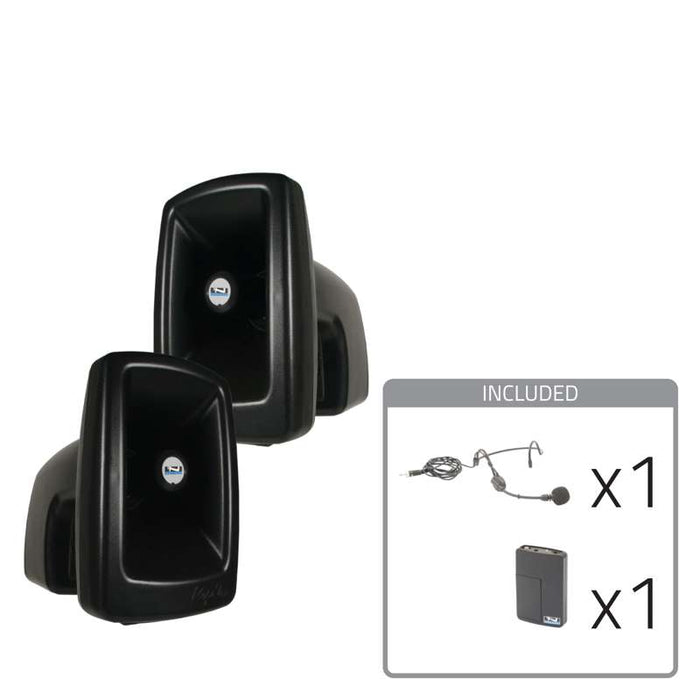 Anchor Audio MegaVox AIR X1 Battery-Powered PA System with Bluetooth, Anchor-Air, Wireless Beltpack and Headband Microphone, and Speaker Stands