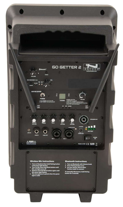 Anchor Audio Go Getter 2 System X1 Battery-Powered PA System with Bluetooth, Anchor-Air, Wireless Handheld Microphone, and Speaker Stand