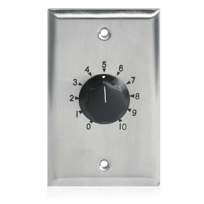 Atlas Sound 100 Watt Single Gang Stainless Steel 70.7V Commercial Attenuator