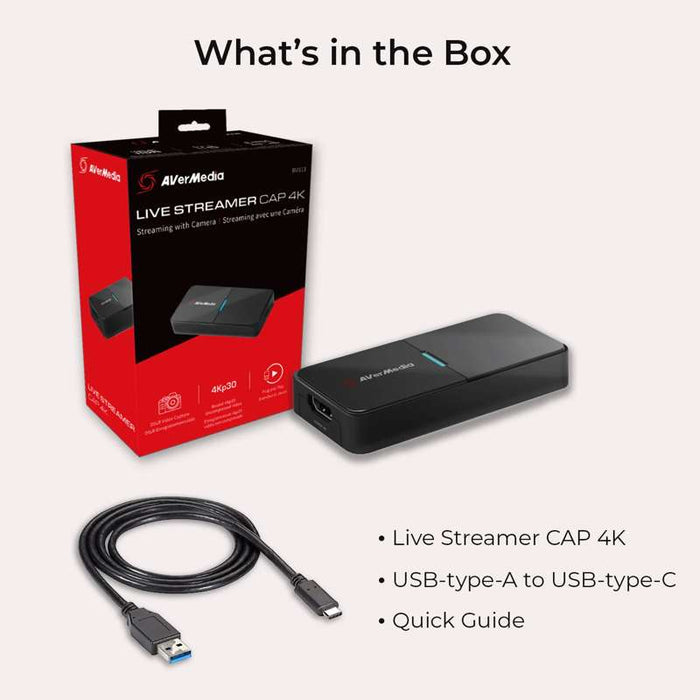 AVerMedia Live Streamer CAP 4K – BU113 HDMI Camera Capture Card