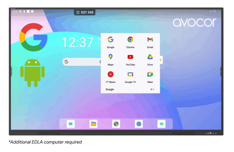 Avocor S-Series 75" 4K IR LED Interactive Display, EDLA
