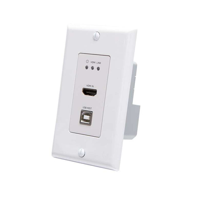 Cables To Go HDMI HDBaseT + USB-B and RS232 over Cat Extender Single Gang Wall Plate Transmitter to Box Receiver - 4K 60Hz