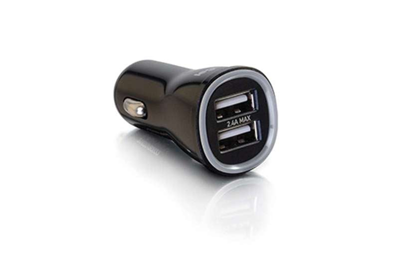 Cables To Go Smart 2-Port USB Car Charger, 2.4A Output