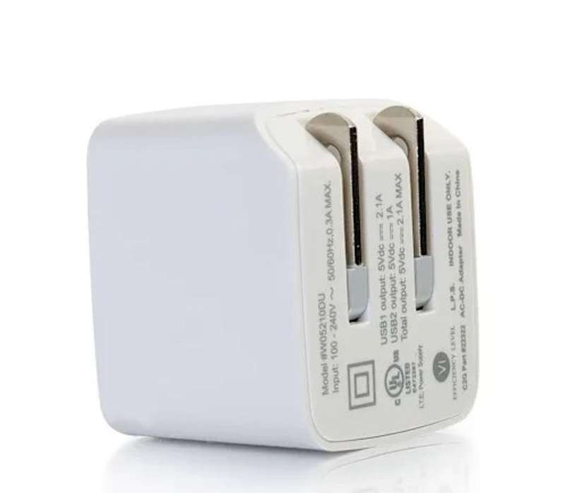 Cables To Go 2-Port USB Wall Charger - AC to USB Adapter, 5V 2.1A Output