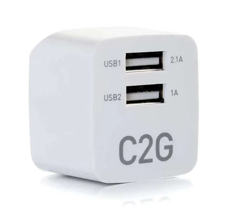 Cables To Go 2-Port USB Wall Charger - AC to USB Adapter, 5V 2.1A Output