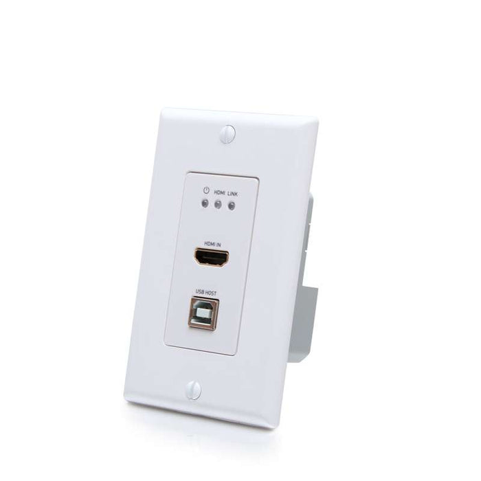 Cables To Go HDMI HDBaseT + USB-B to A and RS232 Over Cat Extender Single Gang Wall Plate Transmitter to Box Receiver - 4K 60Hz (TAA Compliant)