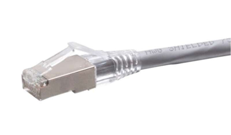 Cables To Go 14ft (4.3m) F-Series Cat6a Snagless Shielded (STP) Network Cable - Gray, TAA Complaint