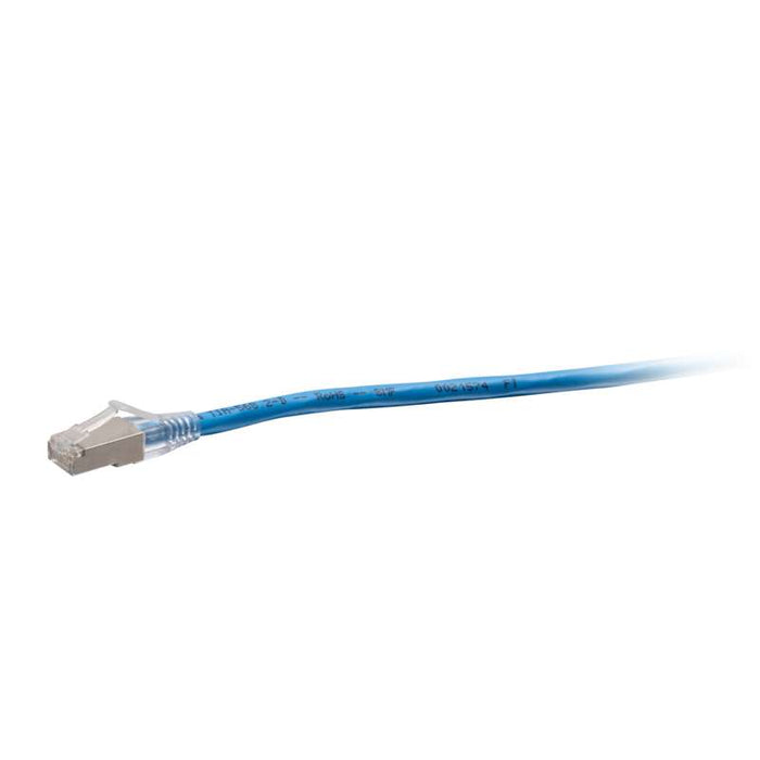 Cables To Go 1ft (0.3m) F-Series Cat6a Snagless Shielded (STP) Network Cable - Blue, TAA Complaint