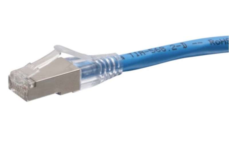Cables To Go 5ft (1.5m) F-Series Cat6a Snagless Shielded (STP) Network Cable - Blue, TAA Complaint