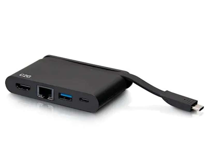 Cables To Go USB-C 4-in-1 Compact Dock with HDMI, USB-A, Ethernet, and USB-C Power Delivery up to 100W - 4K 30Hz