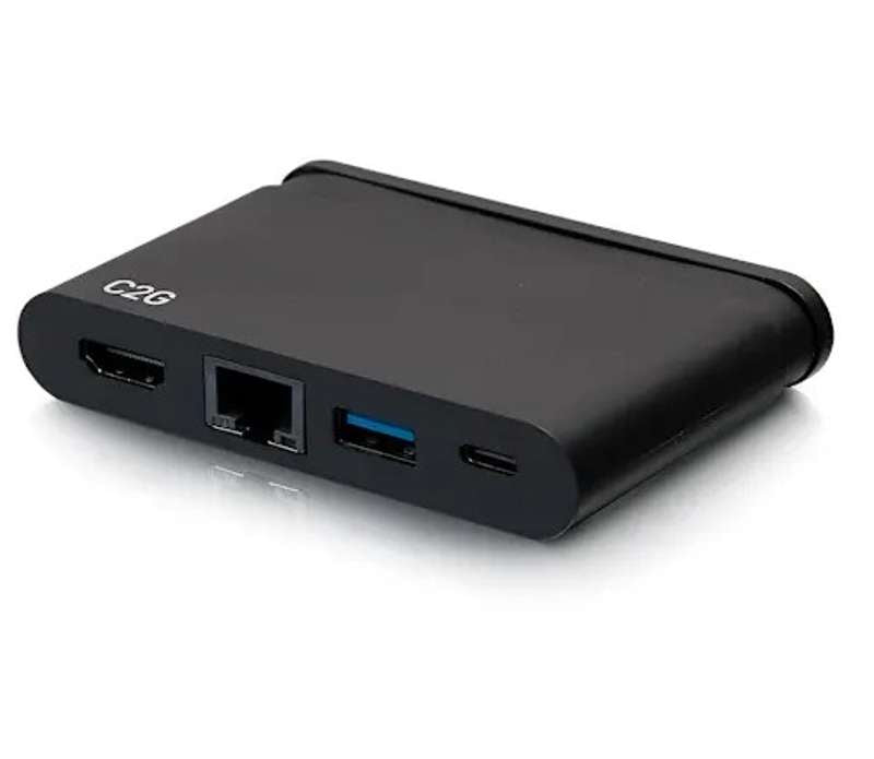 Cables To Go USB-C 4-in-1 Compact Dock with HDMI, USB-A, Ethernet, and USB-C Power Delivery up to 100W - 4K 30Hz