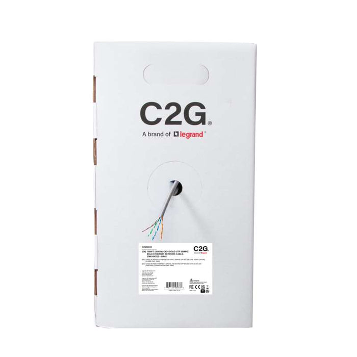 Cables To Go 1000ft (304.8m) TAA-Compliant Cat6 Bulk Unshielded (UTP) Ethernet Network Cable with Solid Conductors-Riser CMR-Rated - Gray