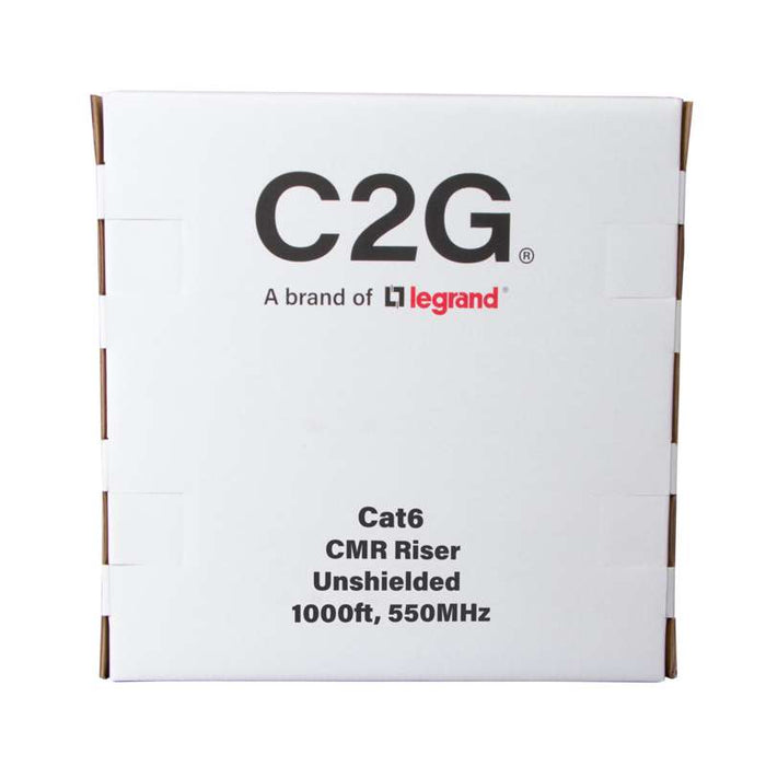 Cables To Go 1000ft (304.8m) TAA-Compliant Cat6 Bulk Unshielded (UTP) Ethernet Network Cable with Solid Conductors-Riser CMR-Rated - White