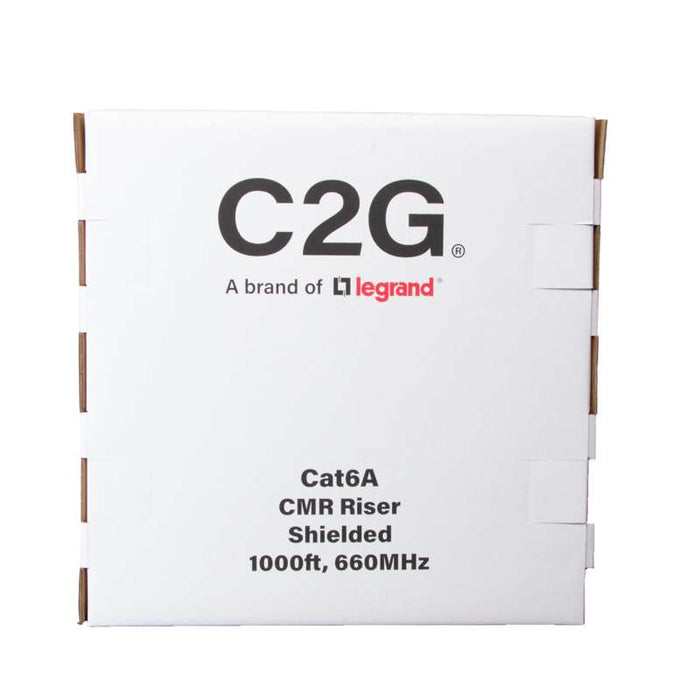 Cables To Go 1000ft (304.8m) TAA-Compliant Cat6a Bulk Foil Shield (F/UTP) Ethernet Network Cable with Solid Conductors-Riser CMR-Rated - Blue