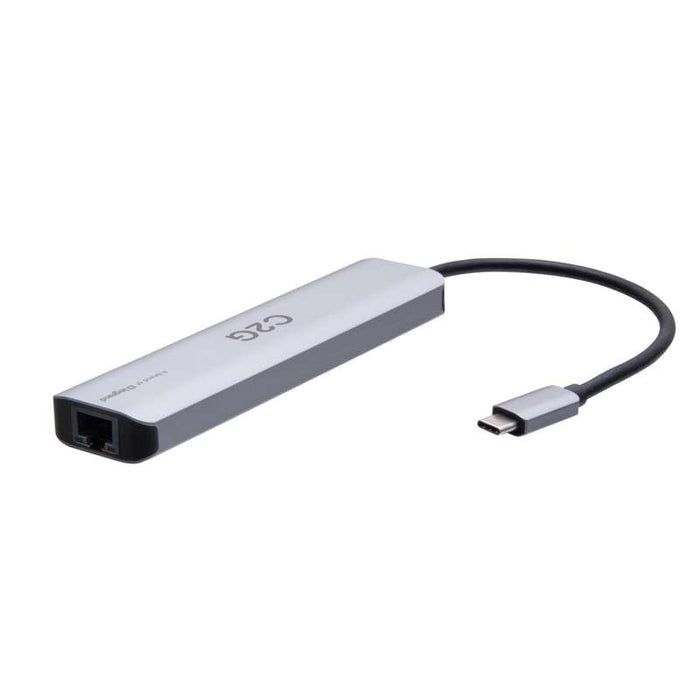 Cables To Go USB-C to HDMI, USB-A, SD Card Reader, Ethernet, and USB-C Mini Docking Station 4K 60Hz-Gray
