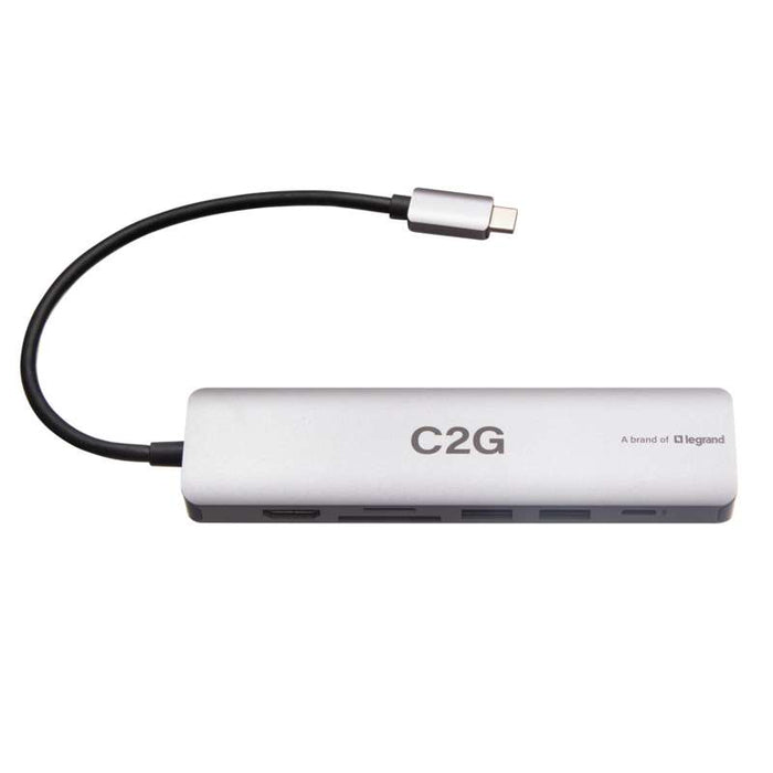 Cables To Go USB-C to HDMI, USB-A, SD Card Reader, Ethernet, and USB-C Mini Docking Station 4K 60Hz-Gray