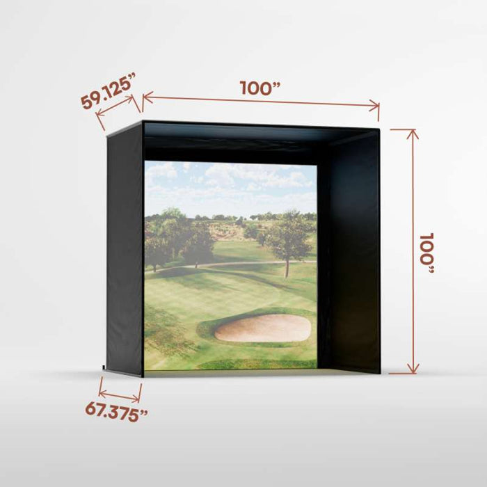 Carl's Place DIY Golf Simulator Enclosure Kit (8′ × 8′ × 5′) with High‑Contrast Gray Impact Screen