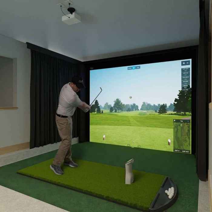 Carl's Place DIY Golf Simulator Enclosure Kit (8′5″ × 11′5″ × 5′) with Standard Impact Screen