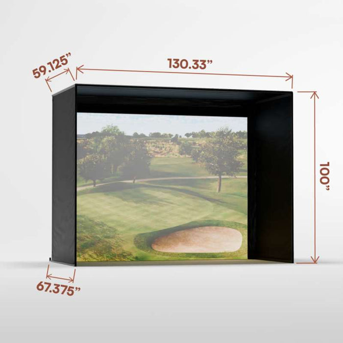 Carl's Place DIY Golf Simulator Enclosure Kit (8′ × 10′5″ × 5′) with Premium Golf Impact Screen