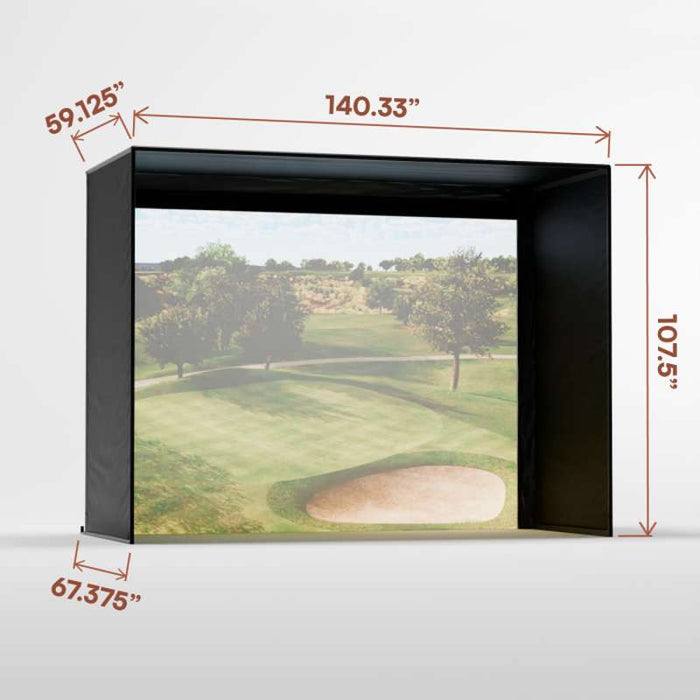 Carl's Place DIY Golf Simulator Enclosure Kit (8′5″ × 11′5″ × 5′) with Premium Golf Impact Screen