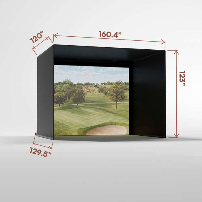 Carl's Place Pro Golf Simulator Enclosure Kit (10' × 13' × 10') with High‑Contrast Gray Premium Golf Screen
