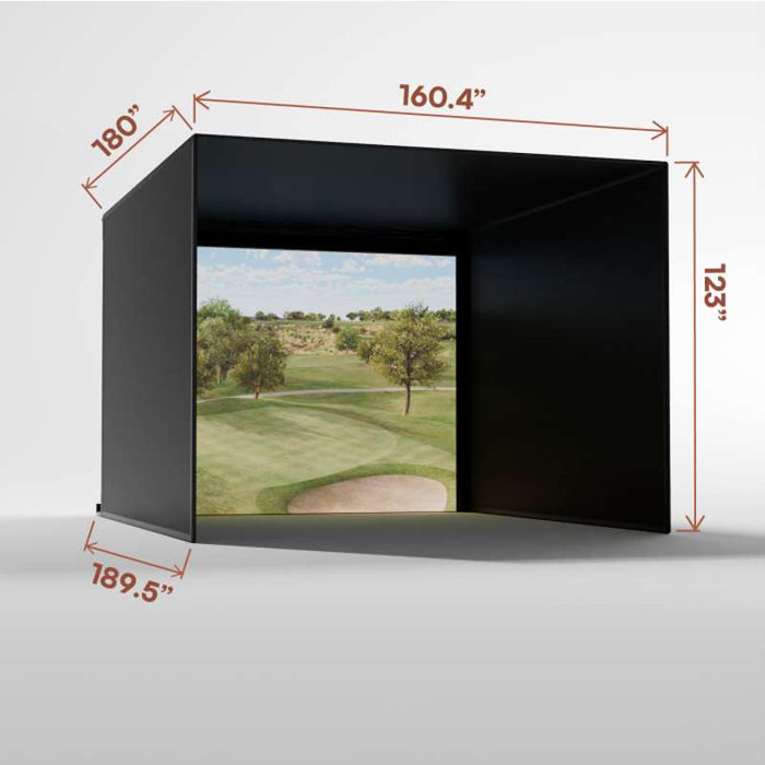Carl's Place Pro Golf Simulator Enclosure Kit (10' × 13' × 15') with High‑Contrast Gray Premium Golf Screen