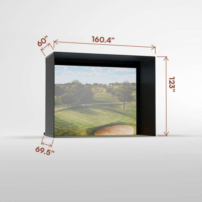 Carl's Place Pro Golf Simulator Enclosure Kit (10' × 13' × 5') with High‑Contrast Gray Premium Golf Screen