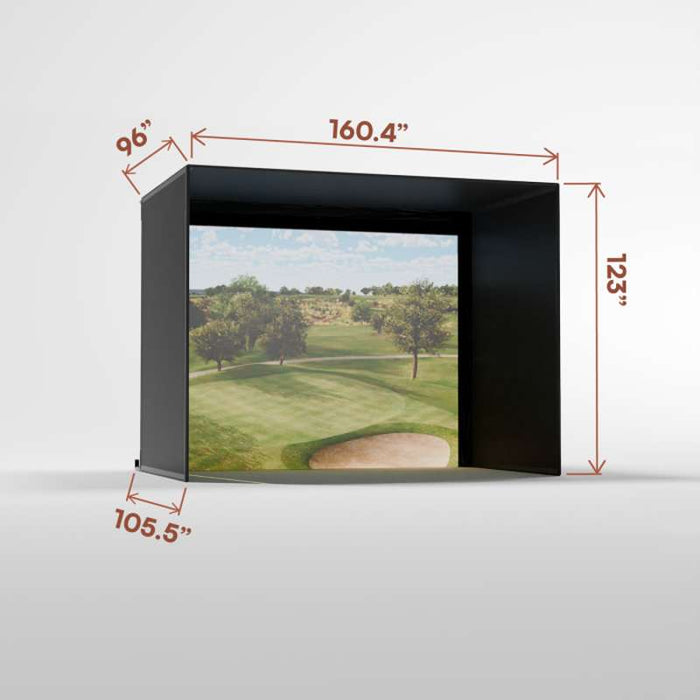 Carl's Place Pro Golf Simulator Enclosure Kit (10' × 13' × 8') with High‑Contrast Gray Premium Golf Screen