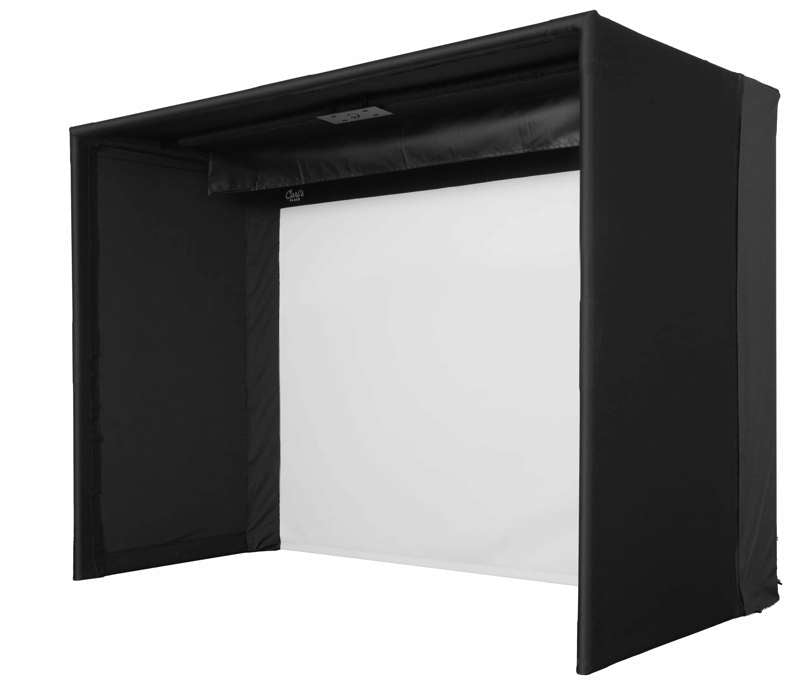 Carl's Place Pro Golf Simulator Enclosure Kit (10' × 15'5" × 5') with High‑Contrast Gray Premium Golf Screen