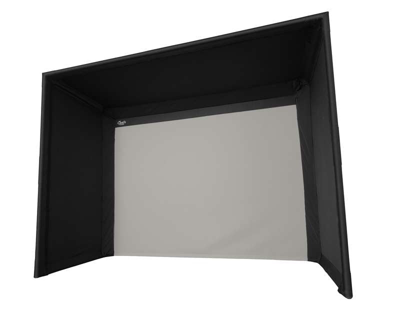 Carl's Place Pro Golf Simulator Enclosure Kit (8' × 10'5" × 8') with High‑Contrast Gray Premium Golf Screen