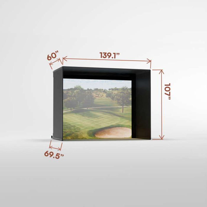 Carl's Place Pro Golf Simulator Enclosure Kit (8'5" × 11' × 5') with High‑Contrast Gray Premium Golf Screen